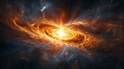 Obraz premium Cosmic nebula with star shining brightly high resolution background