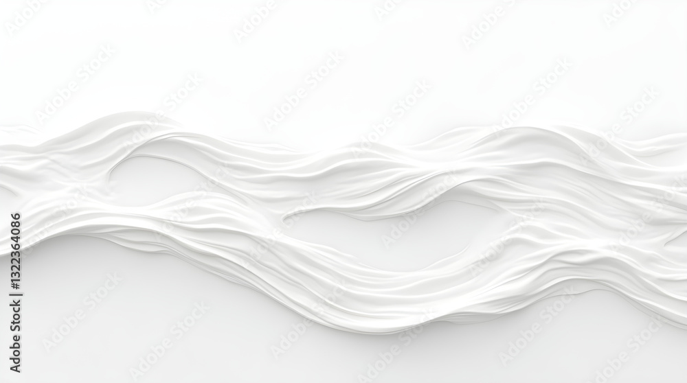 Poster elegant white abstract wavy lines texture 3d render - modern minimalist background design