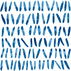 Blue ink monochrome background. Seamless vector pattern