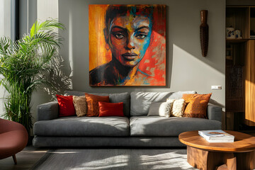 Wall art curated living space