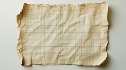 Obraz premium A pristine, off-white sheet of lined paper, its intricate grid pattern sharply defined, lay isolated against a neutral backdrop, a blank canvas for the imagination.