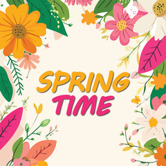 spring time floral frame