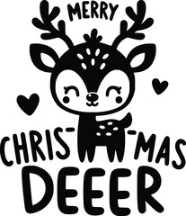Merry Christmas Deer – Festive Holiday SVG Design