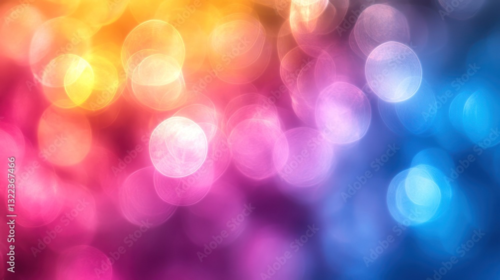Poster abstract colorful bokeh background with blurred lights.