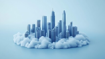 Naklejka premium The skyline of the city is blanketed in smog due to CO2 emissions