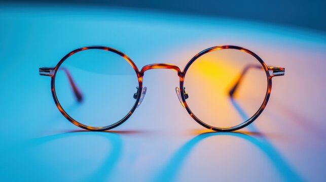 A vintage pair of glasses, adorned with intricate details, stood proudly against a pristine white backdrop, their timeless elegance radiating a sense of sophistication and nostalgia.