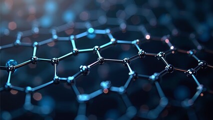 Fototapeta premium Close-Up View of Abstract Molecular Structure and Chemical Bonding