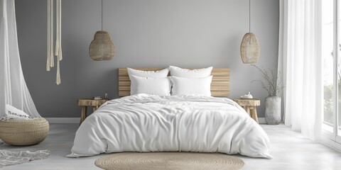 A Simple Modern Bedroom Decorated With Natural Light and Elements