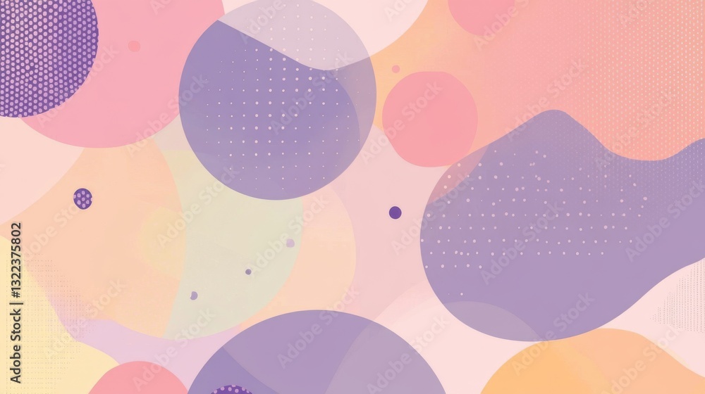 Poster vector flat pastel color background with a geometric pattern and dots for presentation, banner, or c