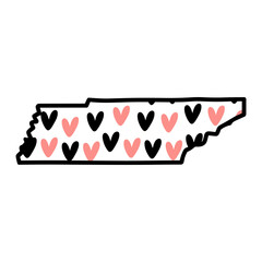Tennessee State Hearts Pattern Clipart