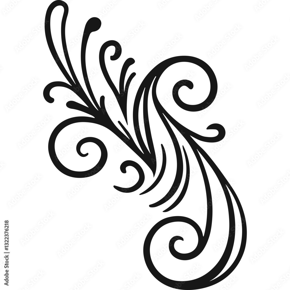 Poster swirling abstract pattern graphic design element featuring decorative flourish swirl design perfect 