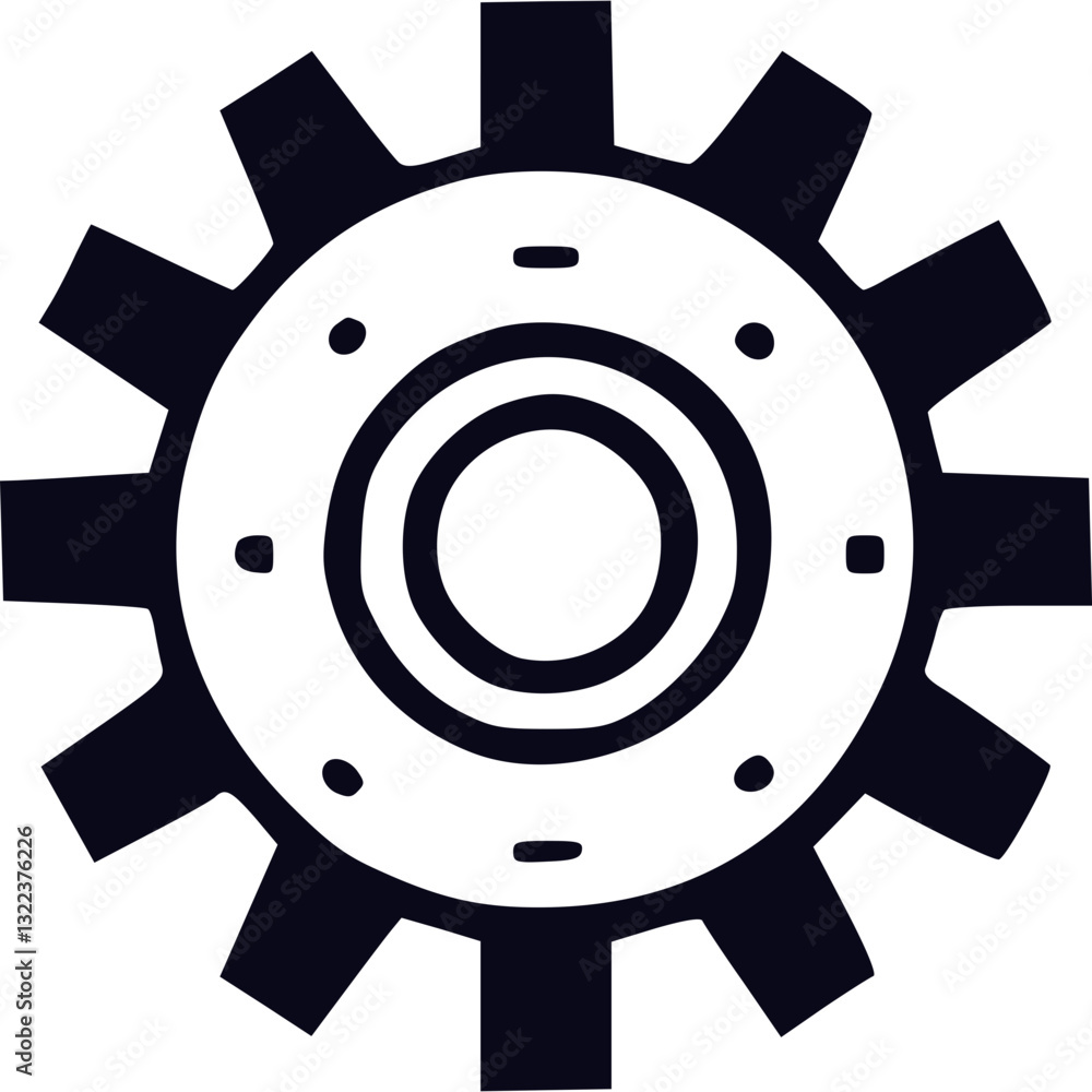 Poster abstract design of gear with cogwheel graphic resource in black and white style. abstract design fea