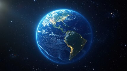 Obraz premium Earth, space, planet, sun, night, globe, stars, clouds
