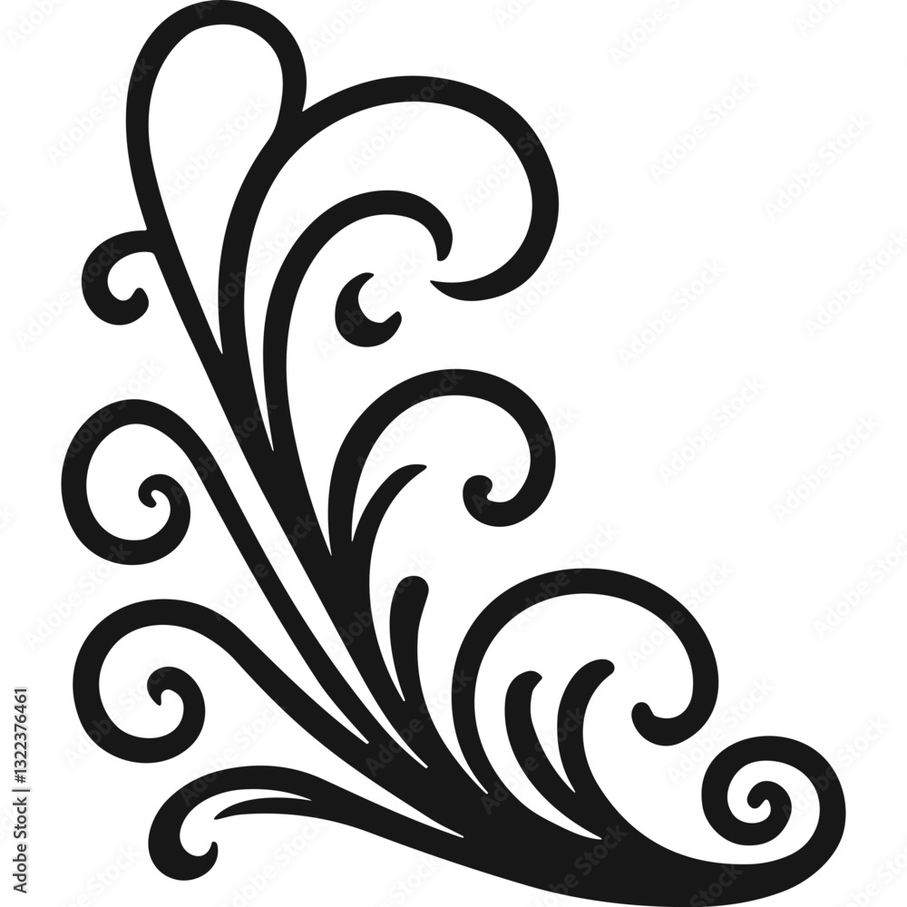 Poster abstract design with swirls and flourishes abstract design featuring swirls and flourishes creating 