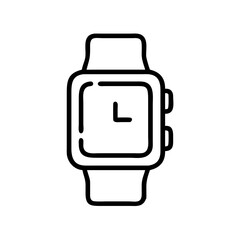 smartwatch icon in a simple line art style on white background
