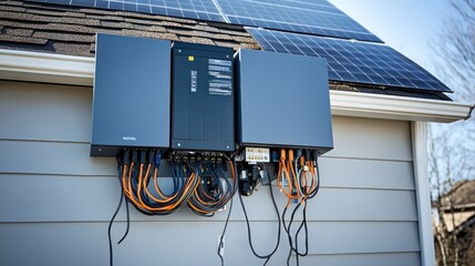 Solar Battery System on House