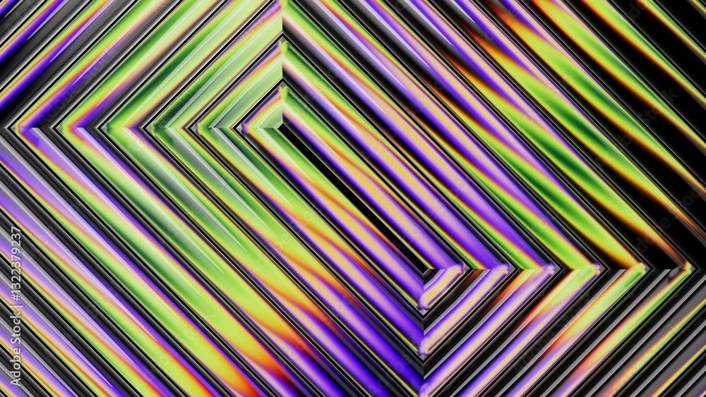 Aufkleber a vibrant 3d rendering abstract image featuring glass tubes in various neon colors, creating a hypno