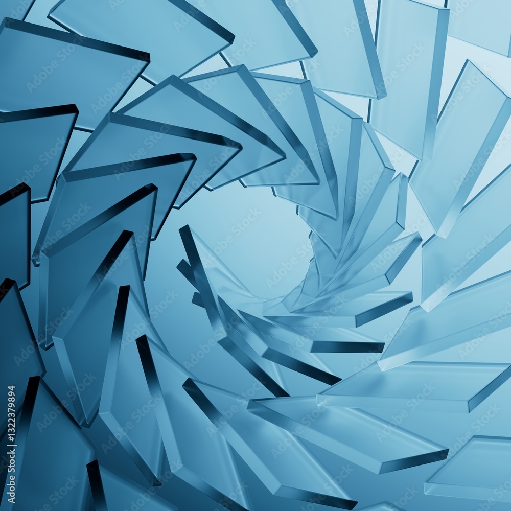 Poster 3d rendering. abstract monochrome geometric background. a row of square glass elements, spaced evenl
