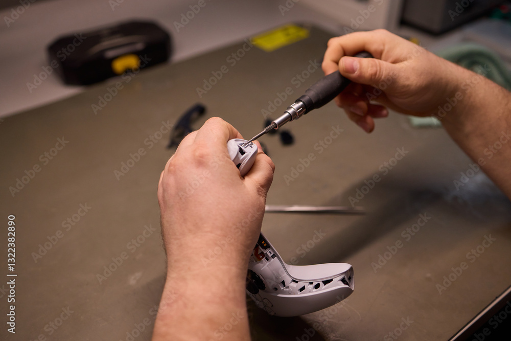 Aufkleber handsome experience with repairing a game controller using various tools and techniques