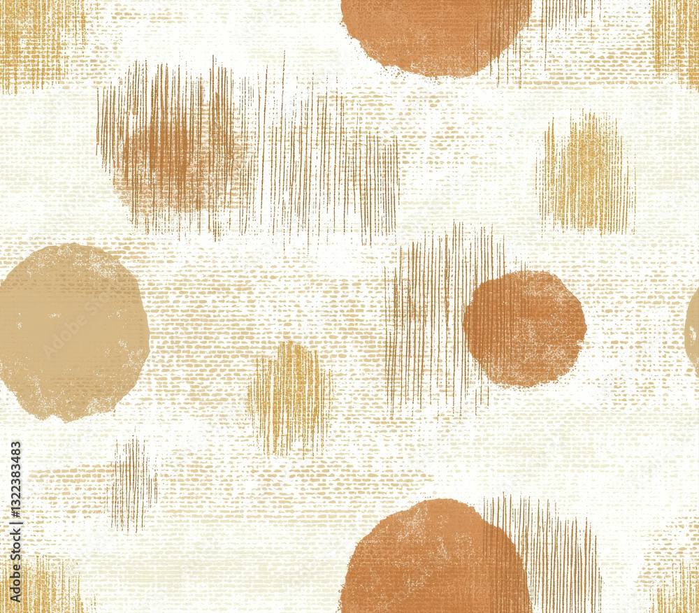 Poster warm sandy tones with light khaki dots create soothing pattern, seamless pattern style.