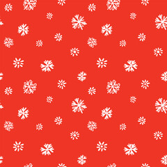 Winter seamless pattern with white snowflakes on color background. Vector illustration for fabric, textile wallpaper, posters, gift wrapping paper. Christmas vector illustration. Falling snow.
