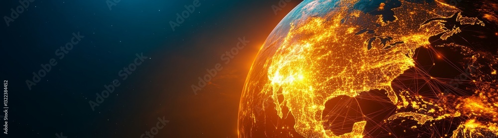 Poster an earth interwoven with a network of neural structures