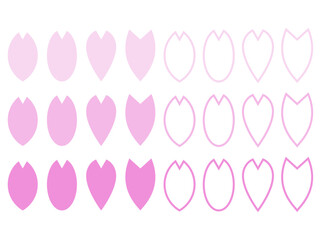 桜の花びらアイコンセット