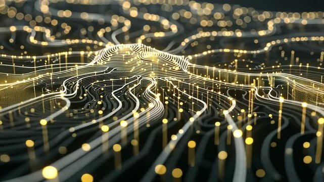 Leuchtende digitale Autobahnen mit Datenverkehr