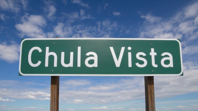 Chula Vista Green Road Sign &ndash; California &ndash; USA
