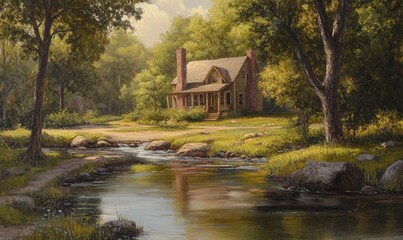 Cottage by the Stream