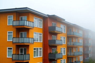 An environment of industrial structures in the city, veiled by pollution and haze