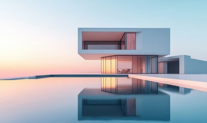 Geometric design of a modern house icon with a clean minimalist approach, symbolizing innovation in architecture.