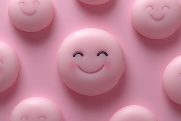 Fototapeta premium Dreamy Floating Capsules in Delicate Pastel Tones on a Pink Background