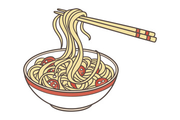 Delicious Noodles Vector Art