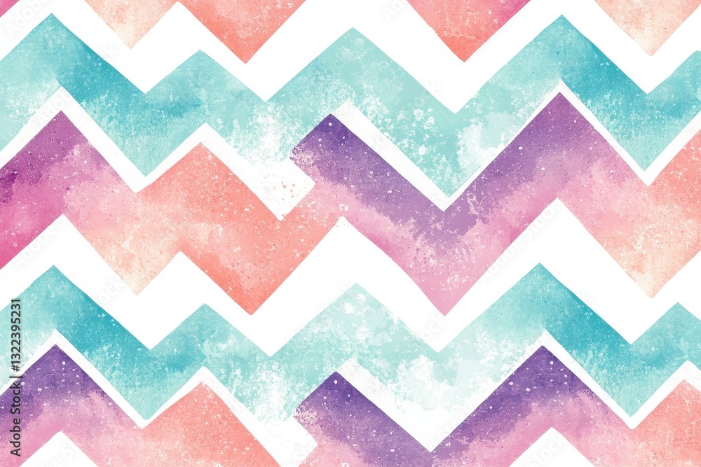 Aufkleber Colorful zigzag pattern with bold strokes and varying colors creating a modern artistic texture suitable for various design projects