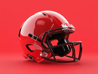 Fototapeta premium 3D football helmet isolated on a solid color background