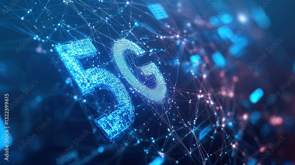 Poster global 5g technology networks enabling internet connectivity for wireless devices worldwide, symboli