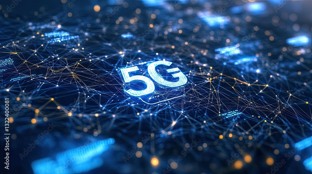 Poster 5g technology network enabling high speed internet connectivity and communication advancements acros