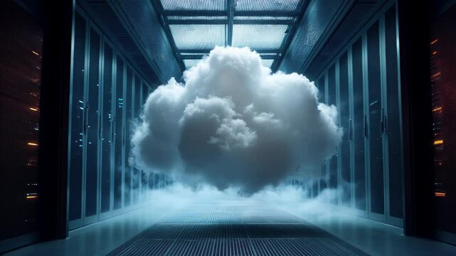 Futuristic Cloud Computing Concept in a Data Center