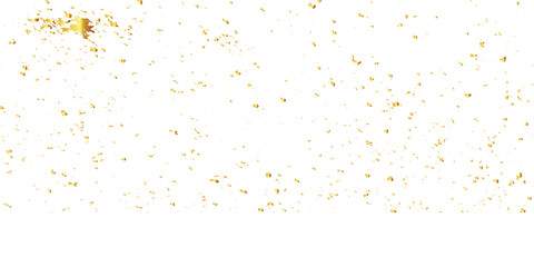 Luxury gold sparkle confetti glitter and zigzag ribbon falling down on transparent background. Vector illustration.	
