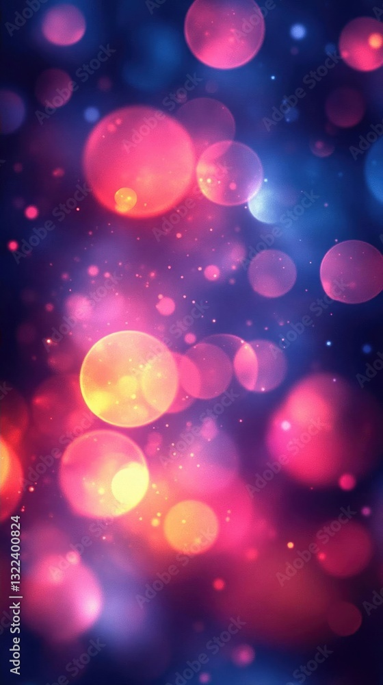 Poster colorful bokeh lights creating a vibrant abstract background with soft glows and sparkles