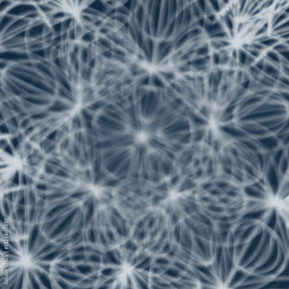 Aufkleber Digital abstract illustration of a geometric figure composed of thin oval lines. The effect of depth and blur adds a sense of dimensionality to the composition. 3d rendering