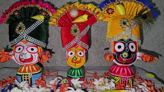 Hindu deities Of Lord Jagannath Balabhadra And Subhadra Statues