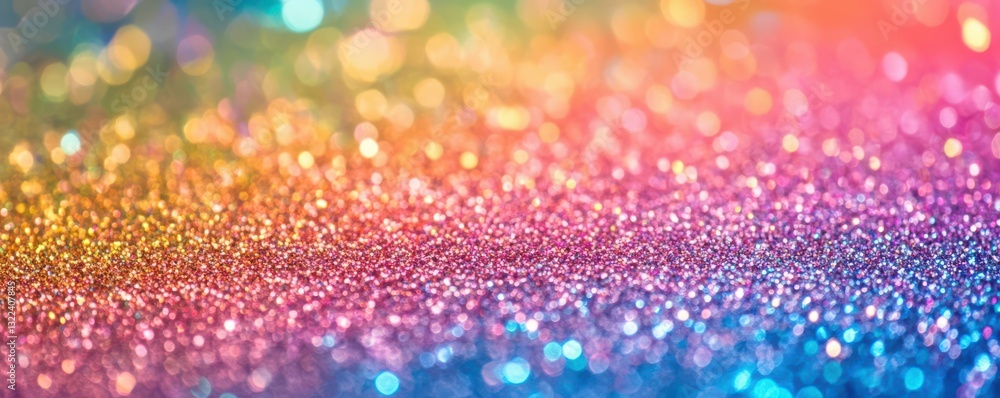 Poster vibrant bokeh background featuring defocused multicolored lights and shimmering glitter, creating fe