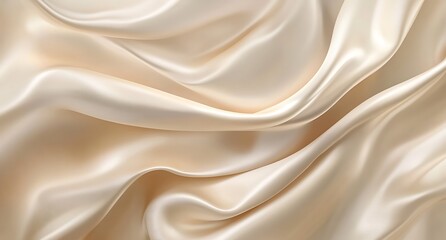 Obraz premium Abstract background with beige silk or satin fabric, an elegant and luxurious wallpaper design for a wedding invitation card
