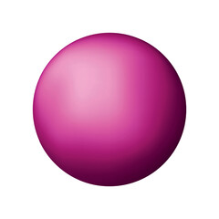 Glass pink ball or precious pearl. Glossy realistic ball, 3D abstract vector illustration highlighted on a white background. Big metal bubble with shadow.