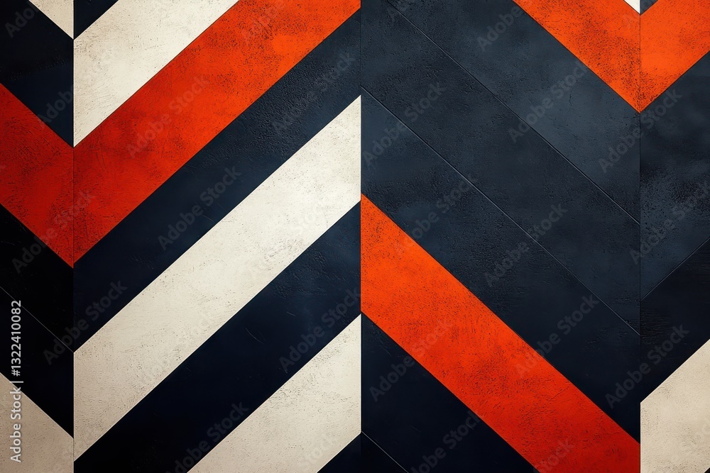 Poster Bold geometric patterns create a striking visual in contemporary interior design featuring angled lines in rich colors