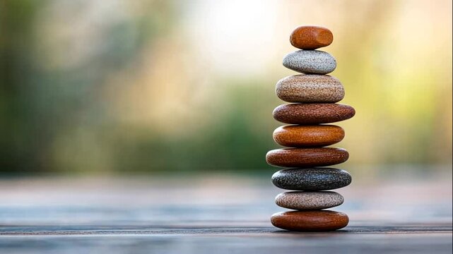 Balanced Stones Stack Nature Serenity Wellness