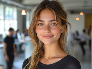 Happy Young Professional Thrives in a Modern Office