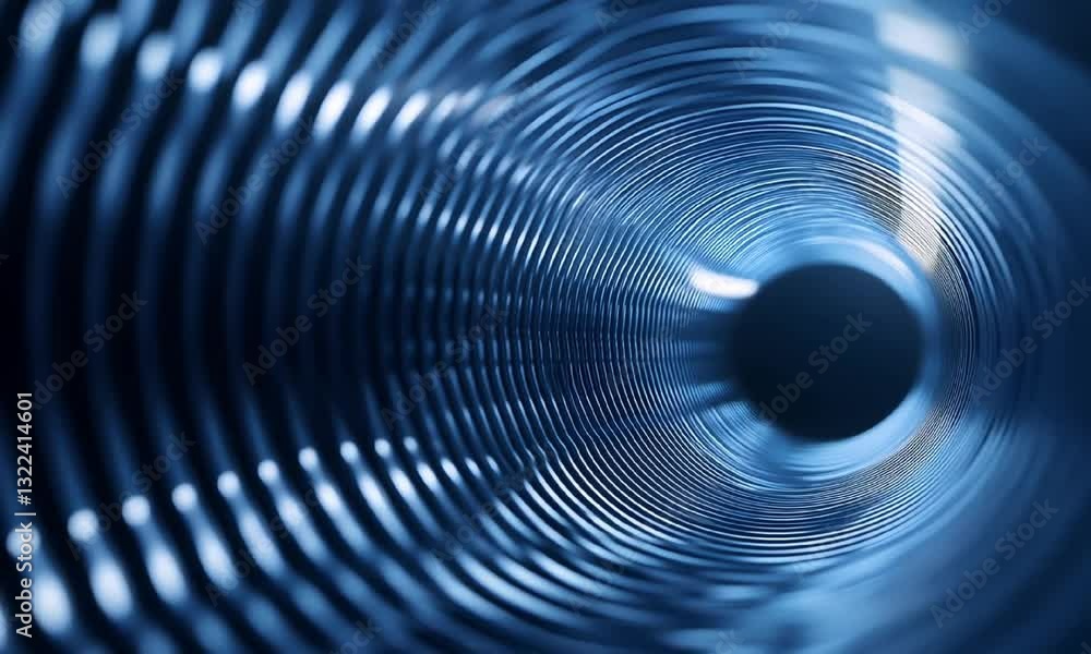 Aufkleber a close-up view of a metallic tunnel showcasing intricate patterns and textures, exuding a sleek and